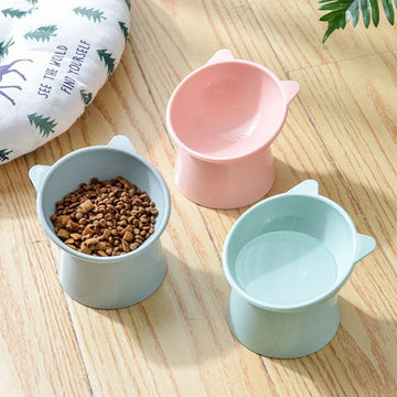 45°Neck,Anti-overturning Binaural Pet Bowl